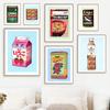 Japanese Soup Canned Sardine Strawberry Rose Tea Food Wall Art Painting Nordic Posters Packaged Print Pictures Living Room Decor