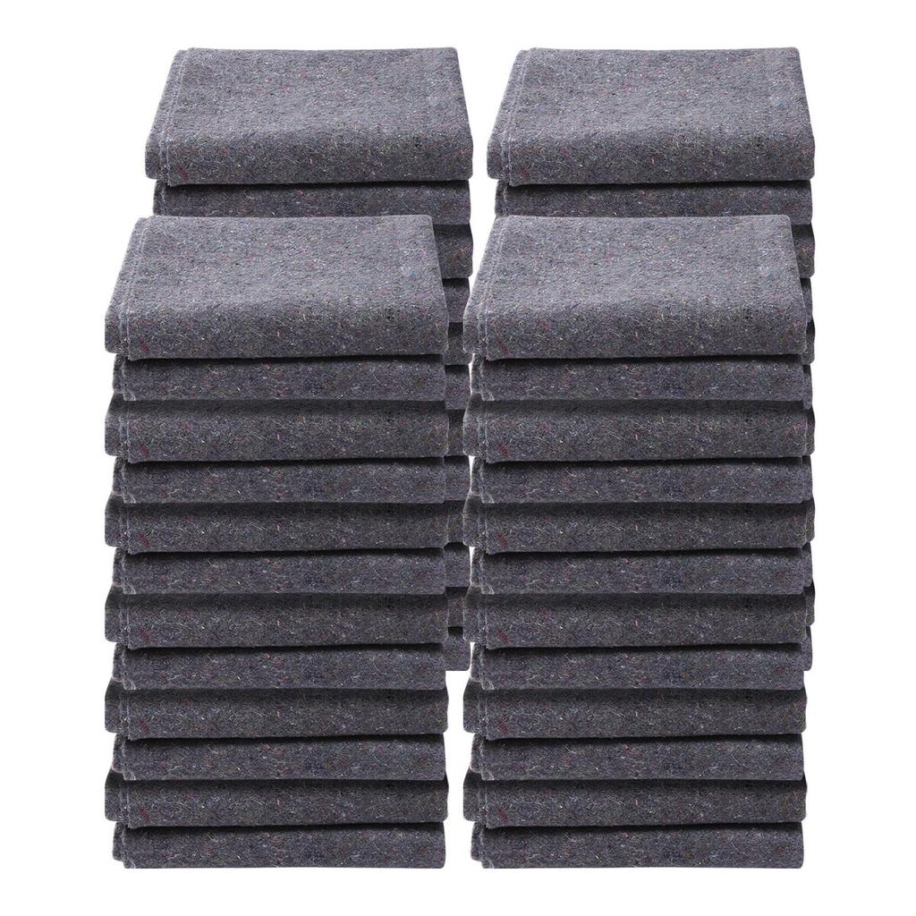 Moving Blankets, 72" x 54", 21 lbs/dz Weight, 24 Packs, Professional Recycled Cotton Packing Blanket, Large Heavy Duty Shipping Mover Pads Perfect for