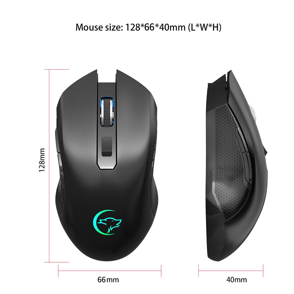 YWYT G851 Беспроводная мышь 2,4 ГГц Перезаряжаемая бесшумная мышь Эргономичная мышь с красочным световым эффектом