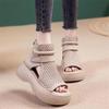 Soft Leather Casual Large Size Roman Sandals Women's Summer 2025 Retro Comfortable Thick-soled Fish Mouth High-top Sandals Hollow Cool Boots