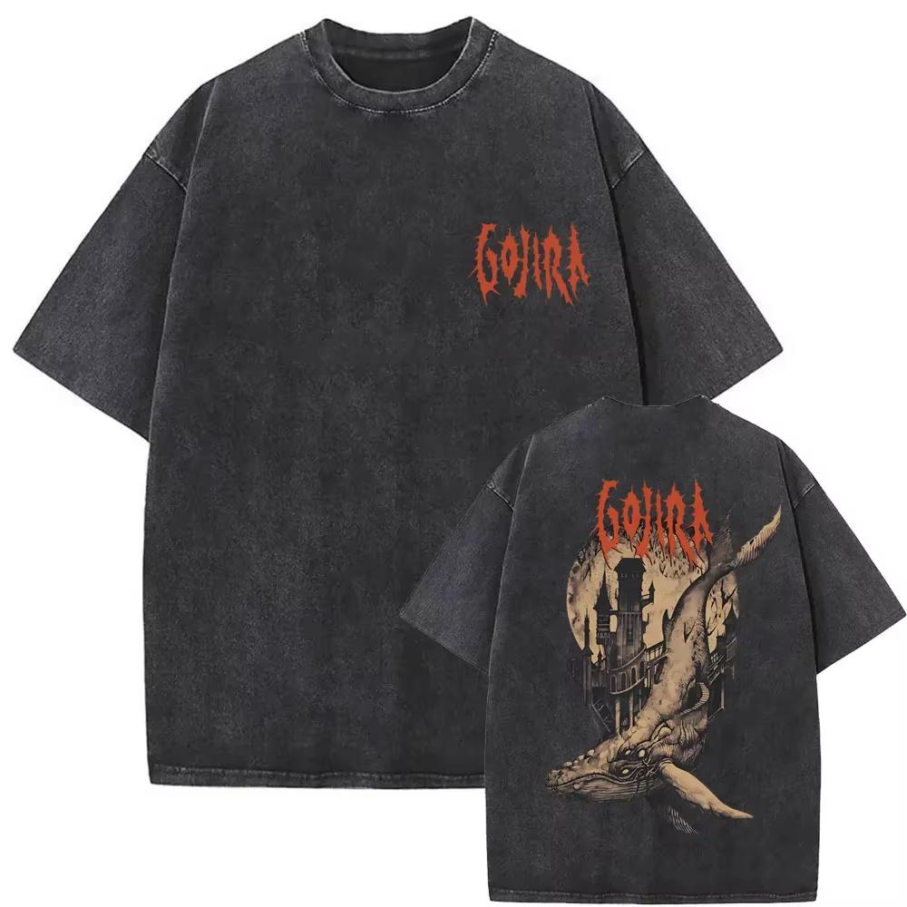 Стирка Винтажная Металлическая Рок-Группа Gojira Футболка От Марса К Сириусу Футболки Мужские Женские Готическая Панк Оверсайз Футболки Уличная Одежда