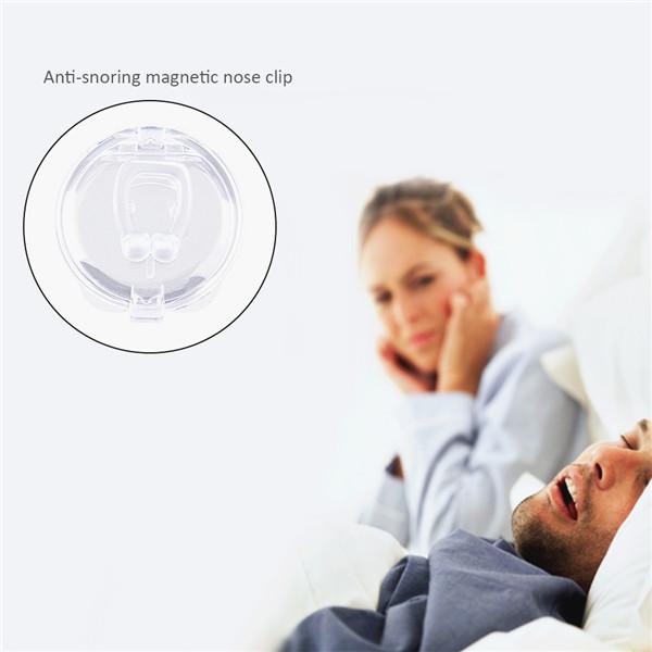 Магнитный силиконовый зажим для носа против храпа, помощь при апноэ во время сна, помощь при дыхании и храпе