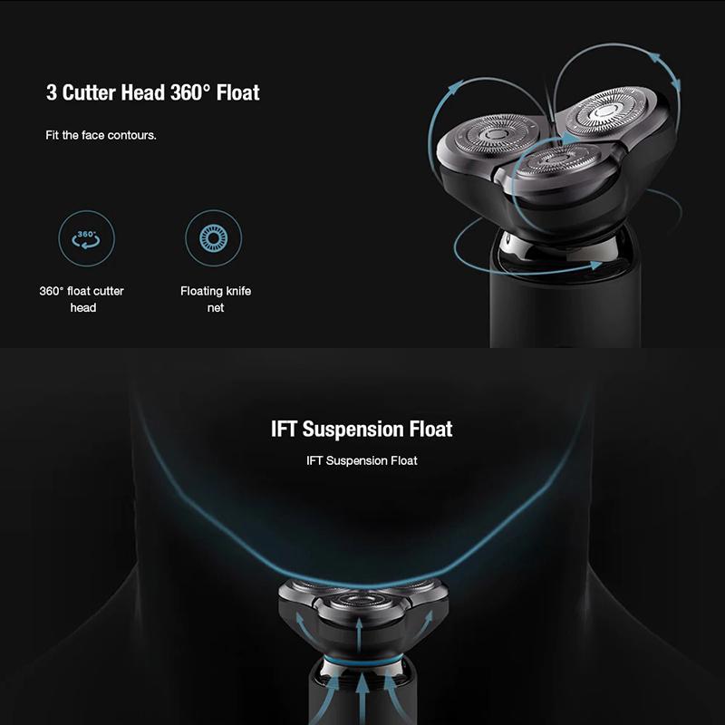 Электробритва Xiaomi Mijia S300 с 3 плавающими головками и светодиодным индикатором (зарядка по Type-C кабелю из комплекта)