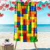 Building Blocks Print Beach Towel, Large Soft Quick Dry Towel for Beach Camping Swimming