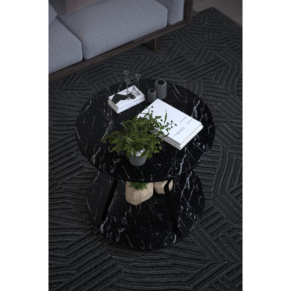 Декоративный стильный дизайн журнального столика черного цвета