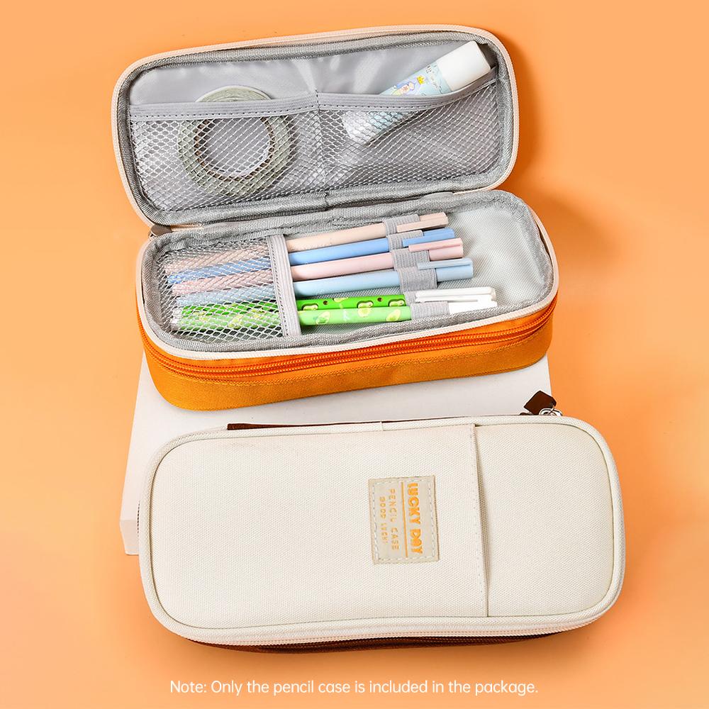 Cute Pencil Pouch Large Capacity Pencil Case Durable and Easy to Clean with Stationery Zipper Pocket with Easy Grip Handle Perfect for School Home St