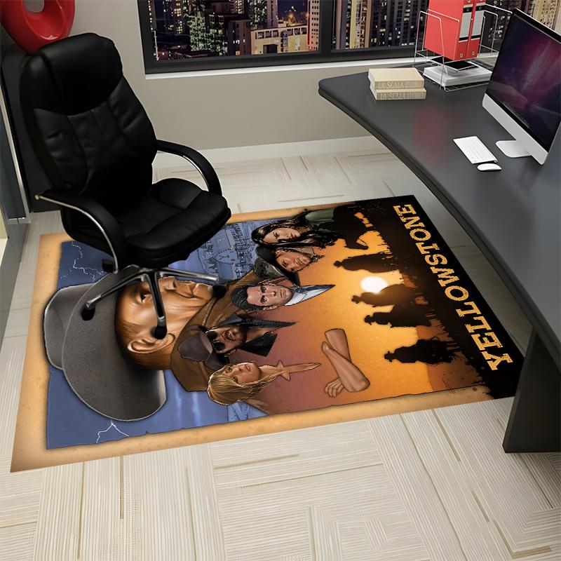 Yellowstone Printed Carpet, Rug for Office Chair Living Room Bedroom Kitchen Room Decor Gifts.