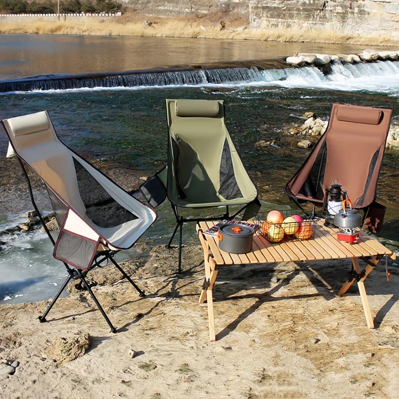 Портативный складной стул Moon Chair для кемпинга на открытом воздухе, стул для рыбалки из алюминиевого сплава, сумка для пикника на пляже, сверхлегкий складной стул для путешествий