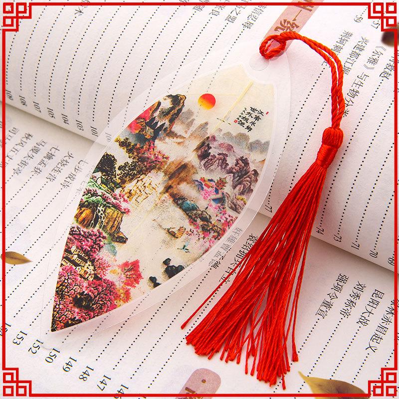 Ancient Chinese Landscape Painting Bookmark Beautiful Beautiful Leaf Vein Bookmark Gift To Classmates and Friends