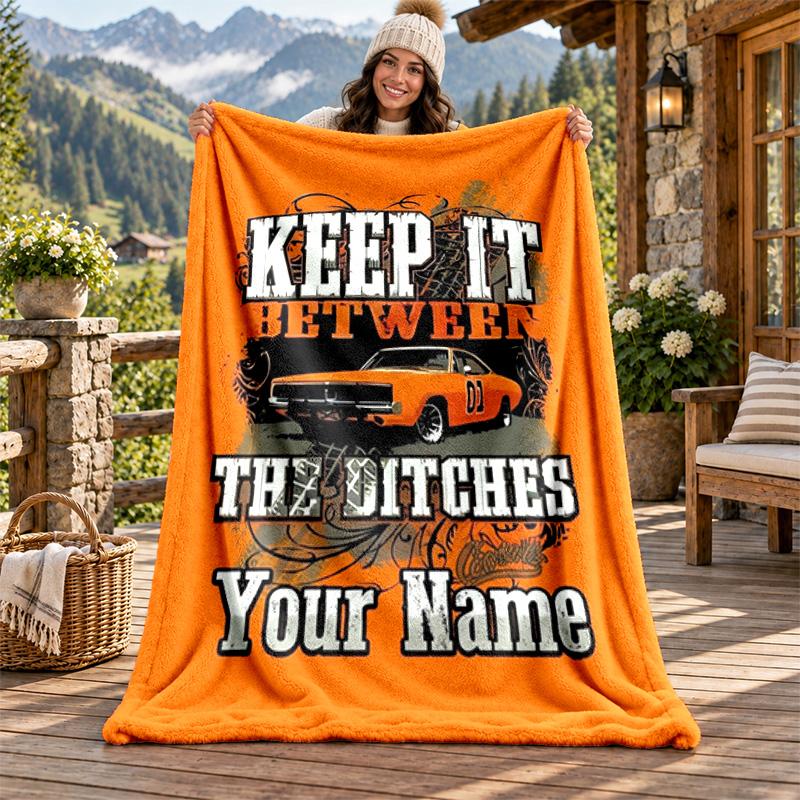 Dukes Of Hazzard Custom Name Flannel Blanket Personalized Soft Warm Plush Throw Blanket Customized Gift for Family Friends