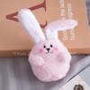 Adorable Pink Long-eared Bunny Keychain Plush Toy Cute Animal Pendant