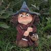Resin Gnome Statues Funny Garden Dwarf Figurine Halloween Witch Sculpture  Lawn Landscape