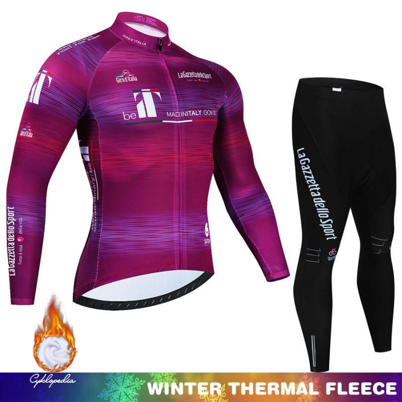 Winter Thermal Cycling Bib Tights Set With Long Sleeve Jersey Road Bike Riding Men Women