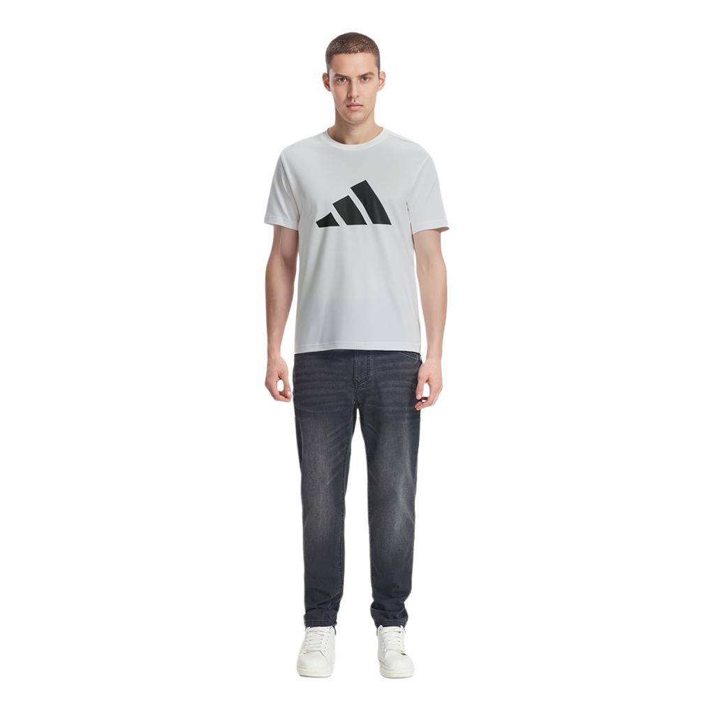 adidas Футболки Мужские Белые С Круглым Вырезом Умеренный Прямой Крой H46558
