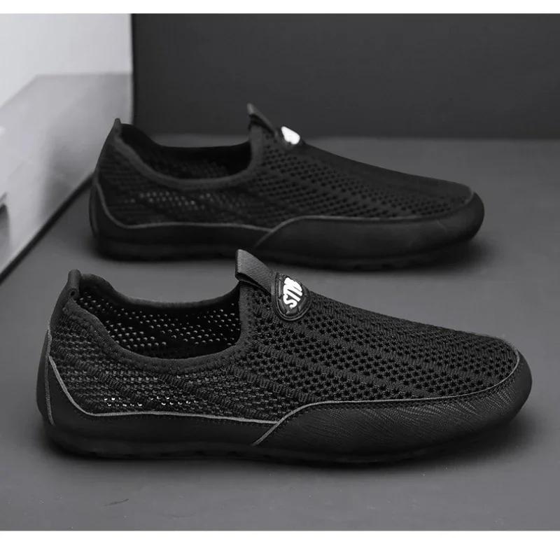Fashion Summer Fashion Men Sneakers All-match Casual Shoes Outdoor Breathable Loafers Mesh Surface Soft Bottom Casual Loafers 2024