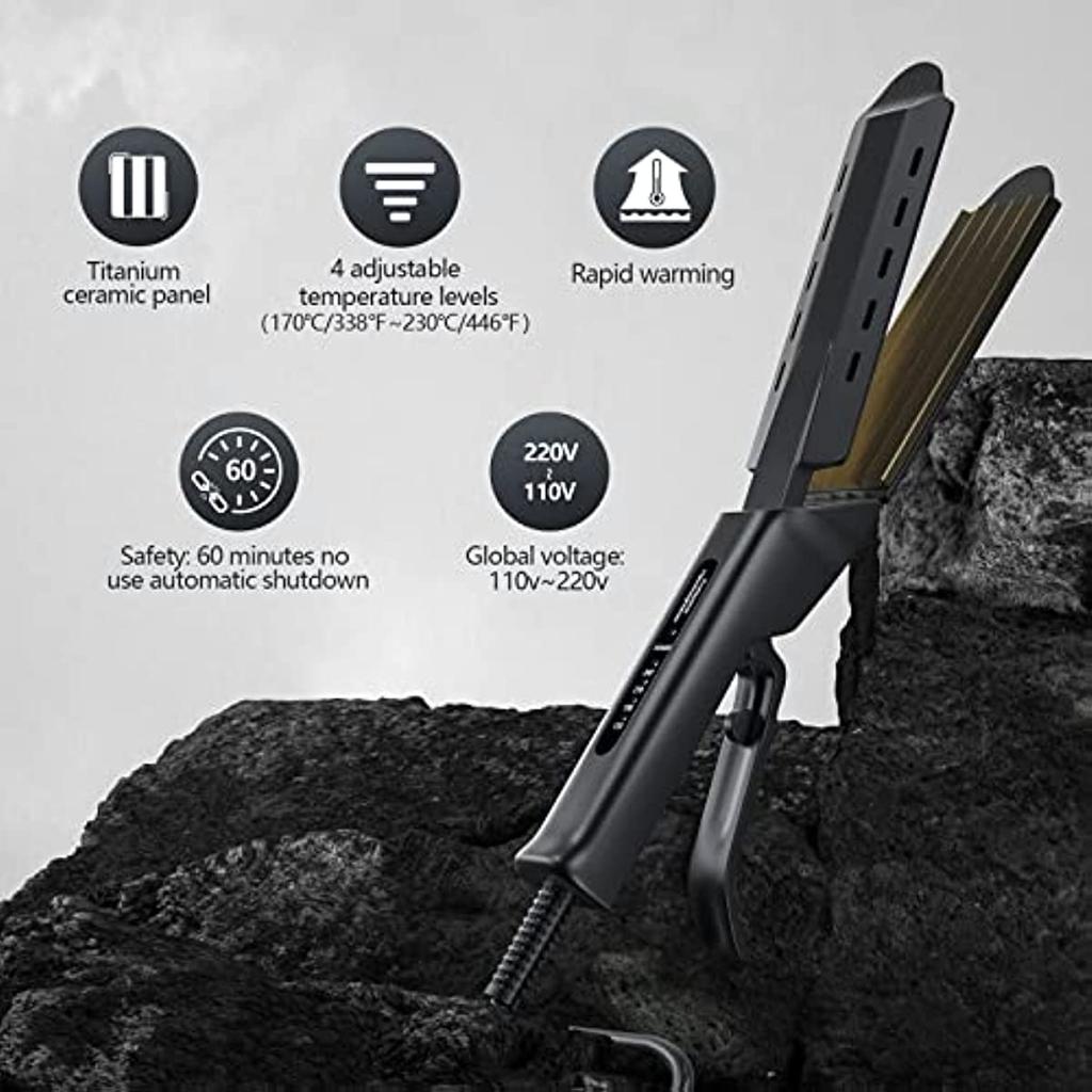 Профессиональные керамические гофрированные электрические щипцы для завивки волос с широкими пластинами для красоты, утюжки для волос, гофрированные утюжки для волос