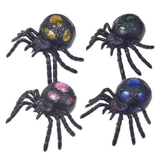 Colorful Beads Spider Squeeze Toy Anxiety Stress Relief Fake Spider Pinch