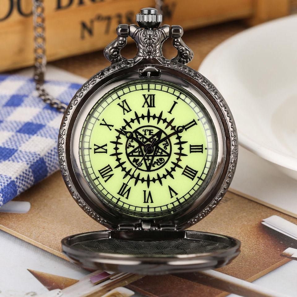Anime Black Butler Cosplay Sebastian Pocket Watch Kuroshitsuji Clock Pendant for Men Women Gift