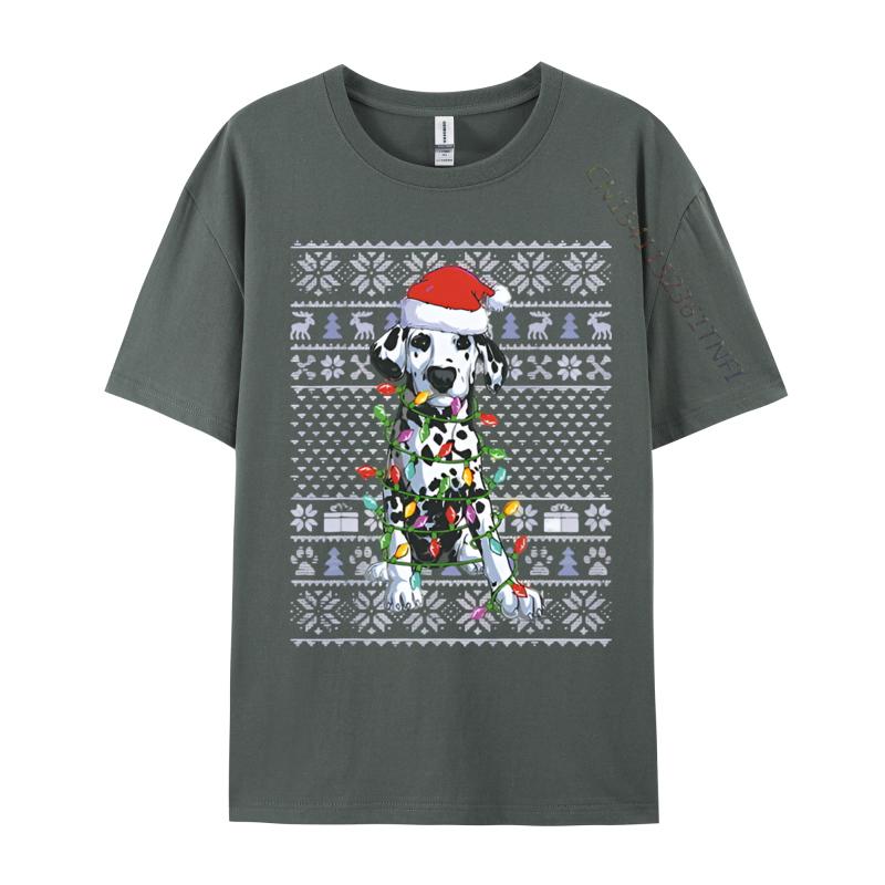 Vintage T Shirts Faddish Funny Dalmatian Dog Lover Santa Hat Ugly Tshirt Cotton Adult Tops Tees Graphic Tees