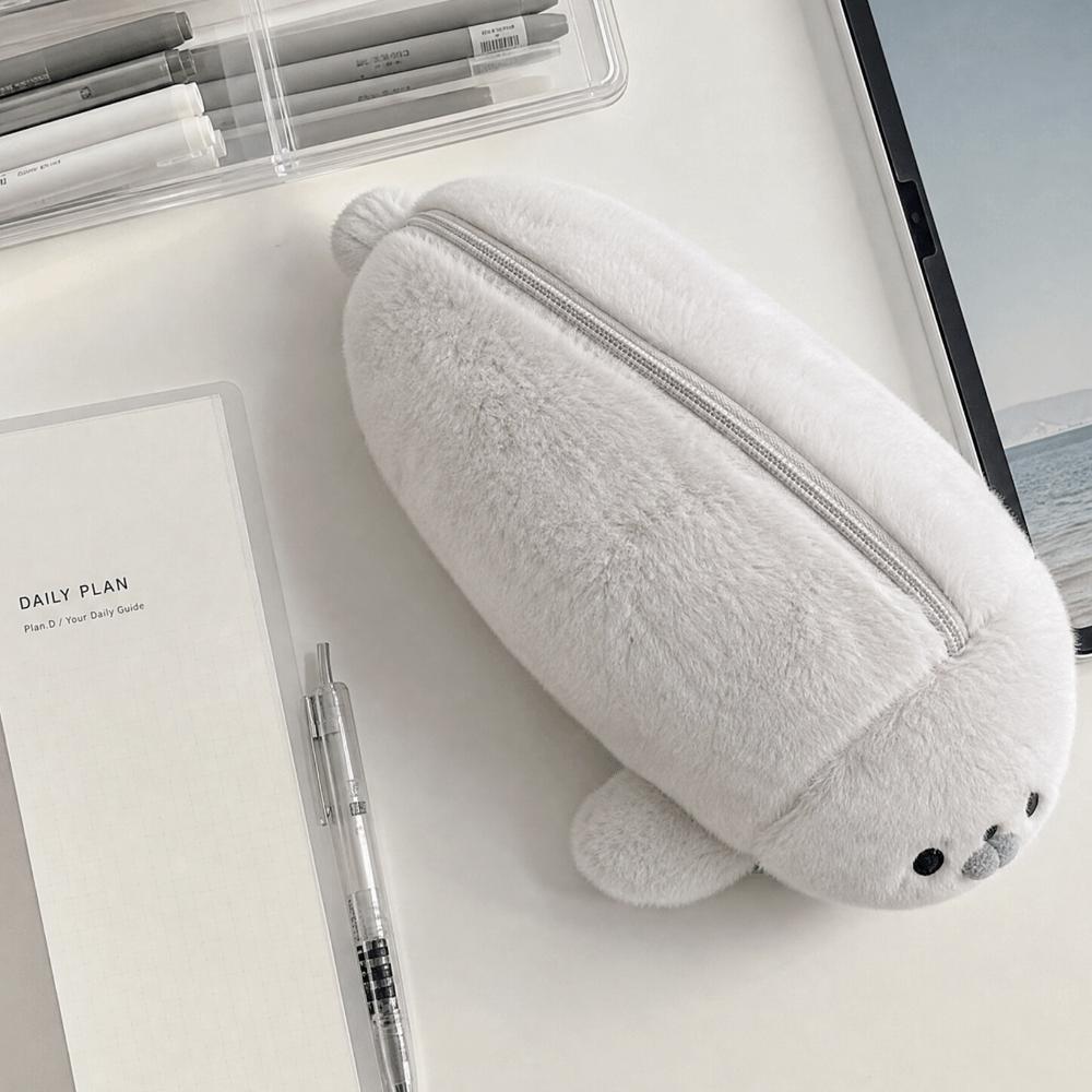Animal Seal Doll Pen Pouch Large Capacity Stationery Storage Bag Little Seal Pencil Case  Daily Use