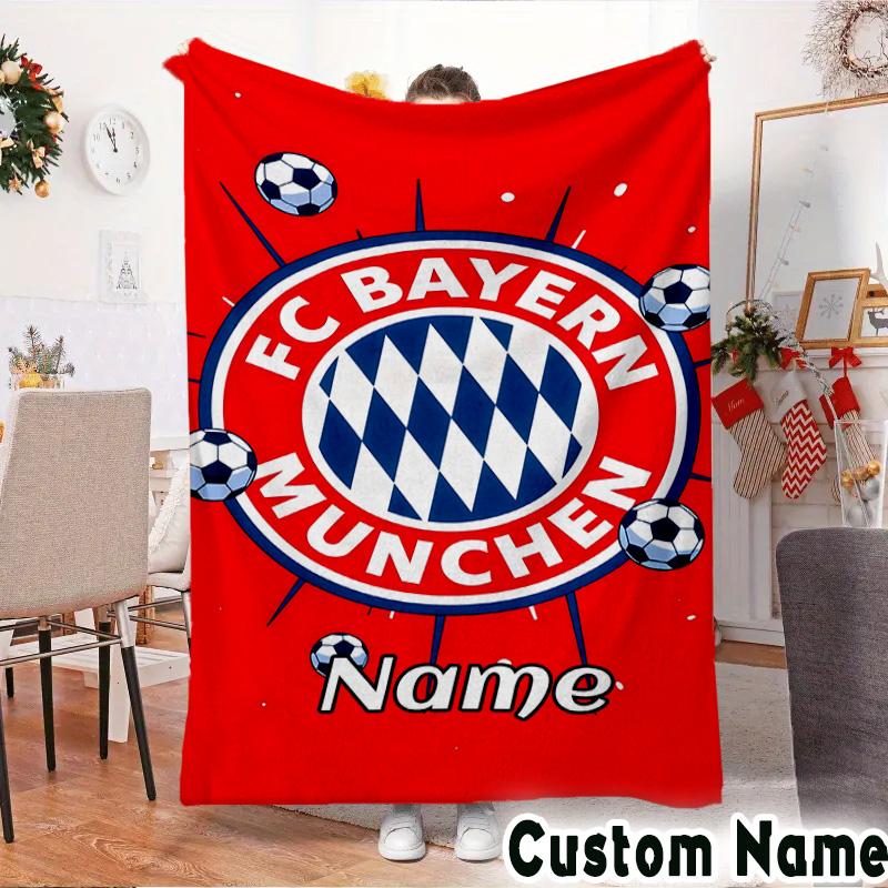 Custom Name Munich Crest Throws Blanket Flannel Blankets for Couch Bed Gifts for Men Women Picnic blanket Christmas fan gifts