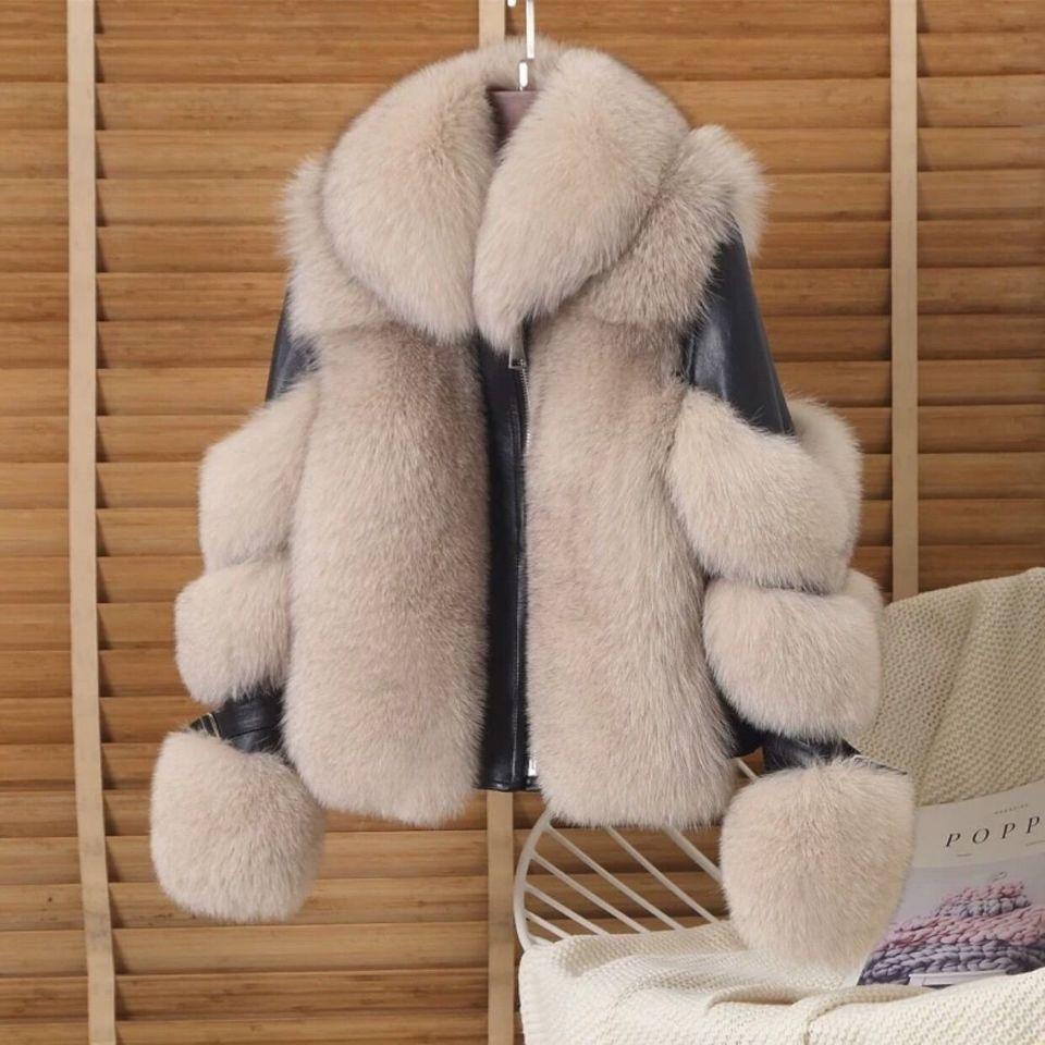 Искусственная шуба женская искусственная лисья шерсть локомотив костюм молодая знаменитость шуба