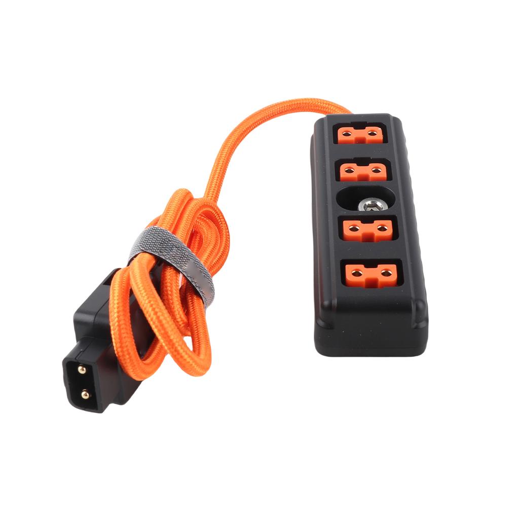 ZGCINE MD-P4 D-Tap Splitter Cable 180° Rotatable D-Tap Male Plug to 4 D-Tap Female Ports Power Supply for V-mount Battery D-Tap