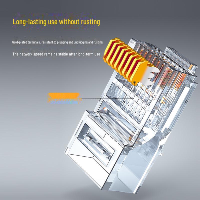 Shanze AP-S66 Cat 6 Unshielded RJ45 Gold-Plated 8P8C Plug, 100 Pack