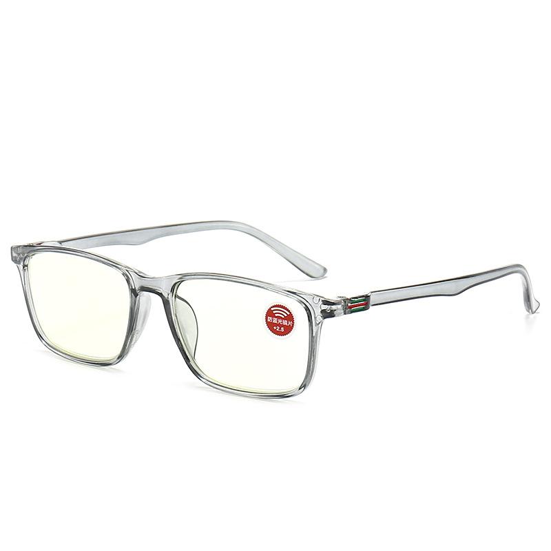 HD Очки для чтения с защитой от синего света, полнокадровая квадратная оправа, для пресбиопии, от +100 до +400, прозрачные, унисекс