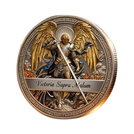 1/2/3 шт. Двусторонняя коллекционная монета Архангела Металлическая резьба St. Сувенирная монета Святого Михаила Жетоны испытаний христианской веры Декорация Религиозный подарок