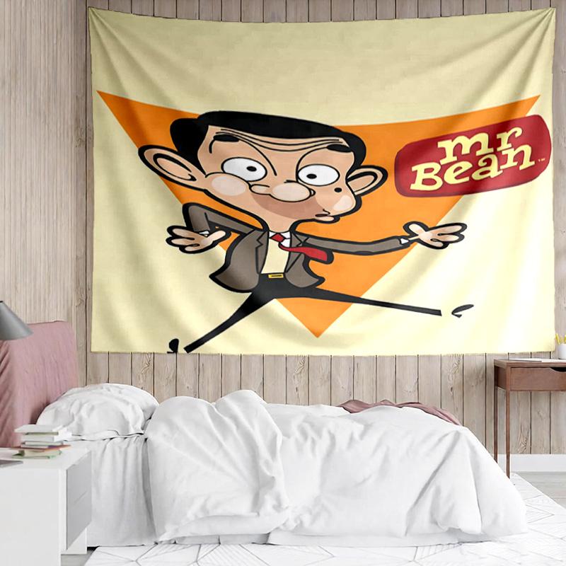 1PC Mr. Bean Adventure K-pop music group Tapestry Accessories for Bedroom,Livingroom, dormitory Room Wall Decor Fan Birthday Gifts