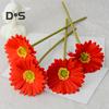 Искусственная Гербера Jamesonii со стеблем Реалистичный искусственный шелковый цветок Домашний офис Стол Центральная часть Искусственная цветочная ветка Цветочная композиция Украшение