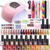 20 Colors Gel Nail Polish Kit with LED Lamp, Nail Drill, Base&Top Coat, Files, Rhinestones Full Set