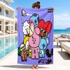 K-pop cartoon Friends Beach Towel, Microfiber Beach Towel, Perfect For Pool, Beach, Travel, Home Decor Beach Party Fan gifts