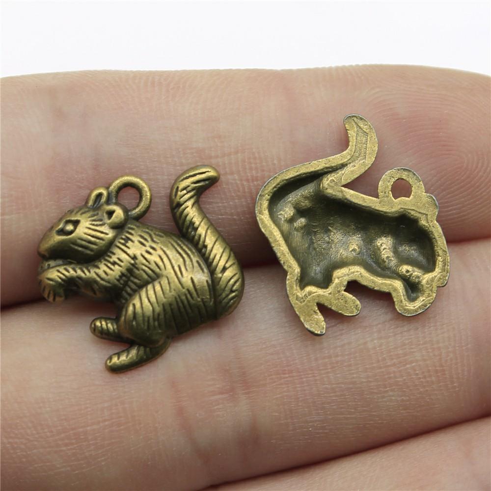 20 шт. Амулеты Белка Животное Тибетская Бронза Серебряный Цвет Подвески Антикварные Для Изготовления Украшений DIY Ручная Работа
