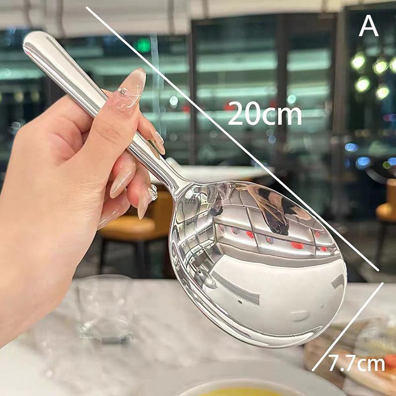 Stainless Steel Ladles For Serving Soup Rice Serving Spoon Drain Hole Heat Insulated Handle Kitchen Utensils For Daily Use