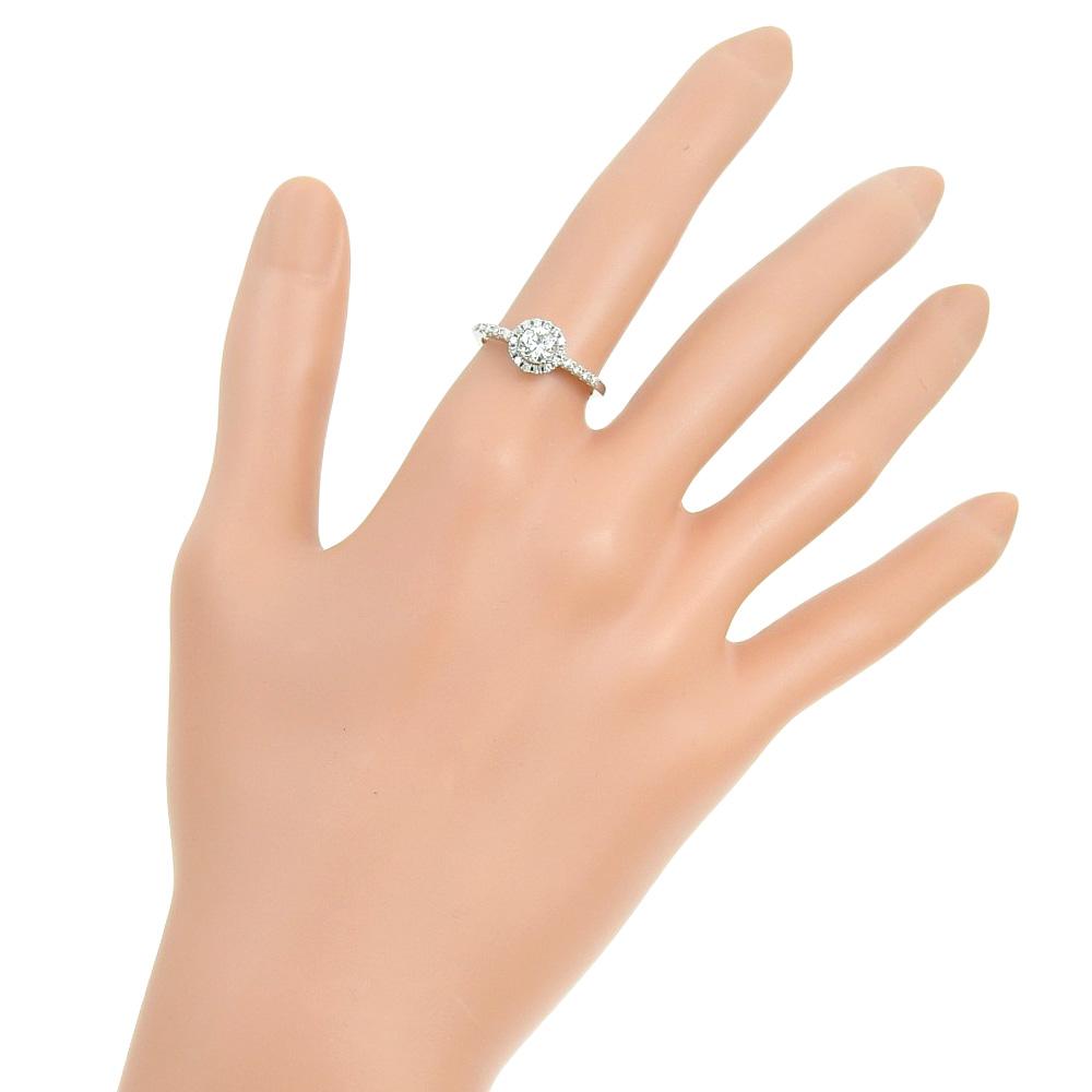 Ring Pt950Platinum/diamond #6.2(US Size) 3.7g Women Used