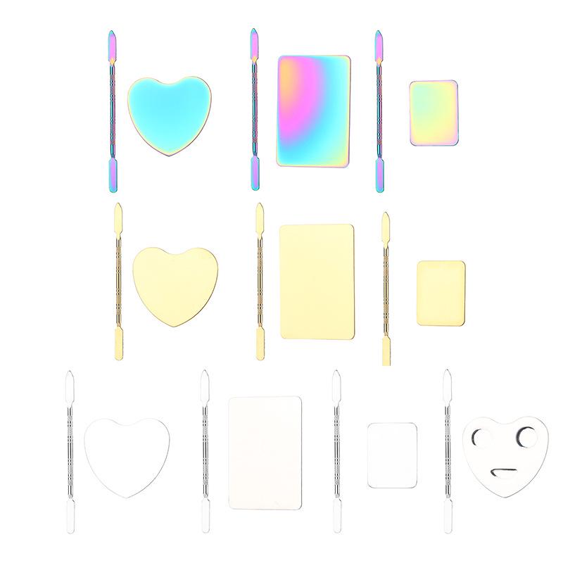 Набор палитр из нержавеющей стали для нейл-арта и макияжа для тональной основы и теней для век