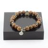 Stones and Minerals. Bracelet Smoky Quartz Beads + Wood 8 Mm. Made In France.