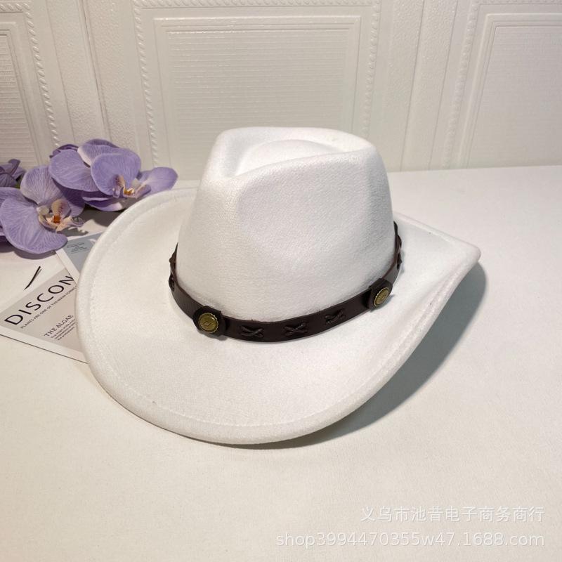 New minority woolen hat European and American men and women couple hat woolen western cowboy top hat tide