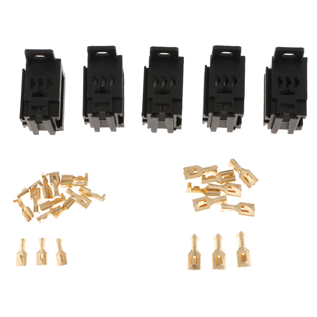 Homyl Set of 5 Automotive Relay Socket Connectors and 4