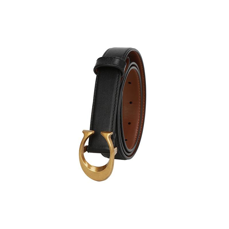Coach SCULPTEDC pin buckle leather belt women's width 2.5cm Black S - no box