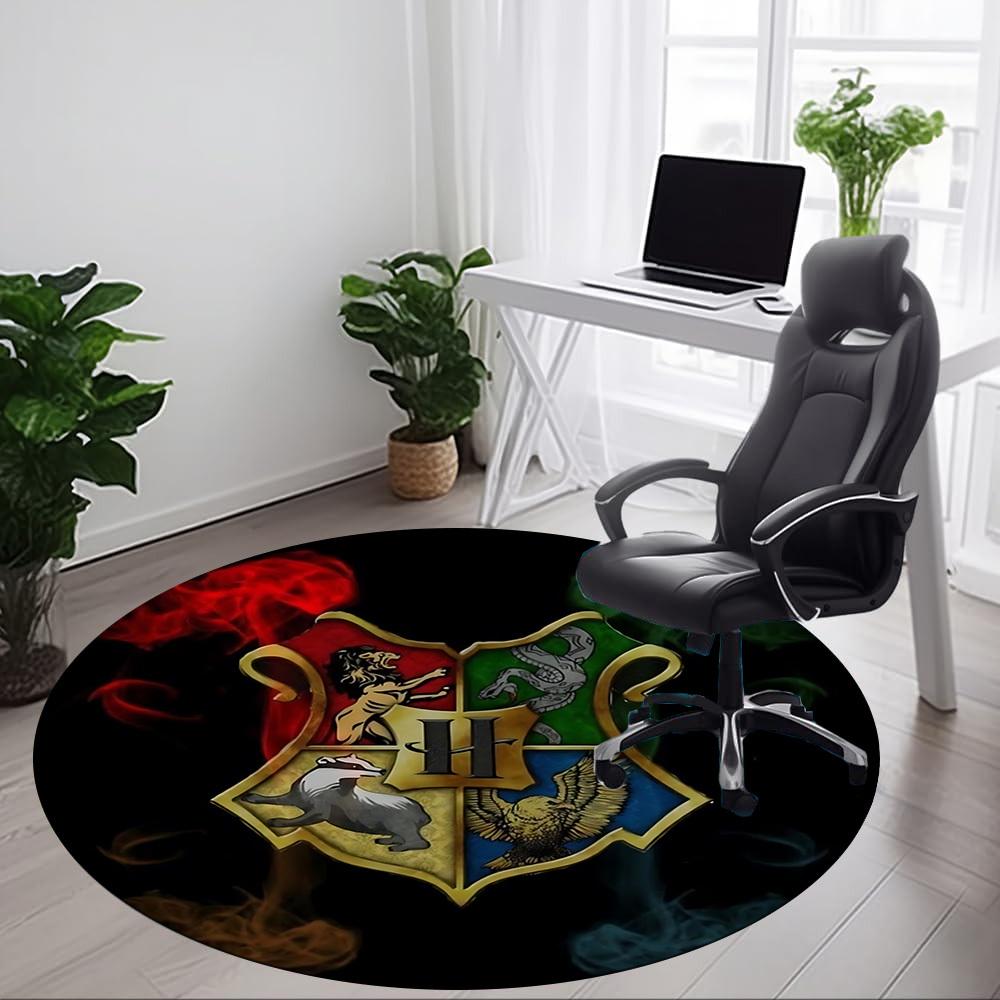 1pc Hogwarts Crest Carpet, Round Non-Slip Durable Large Size Office Carpet, Suitable for Office,yy250908054