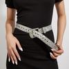 PU Leather Rhinestone Belts Spicy Girl Women Waistband Retro Rivet Belt  Men