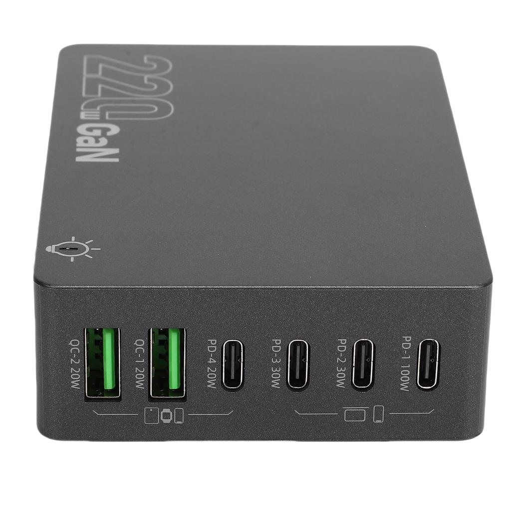 220 В USB C Быстрая Зарядная Станция GaN Высокоэффективный Портативный USB C Зарядный Хаб для PD 100 Вт Ноутбука EU Вилка