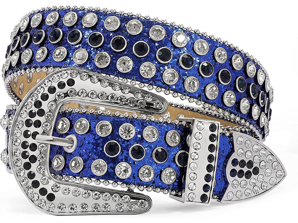 Women's Rhinestone Crystal Waist Belt for Jeans or Dress, European and American Style with Inlaid Rivets