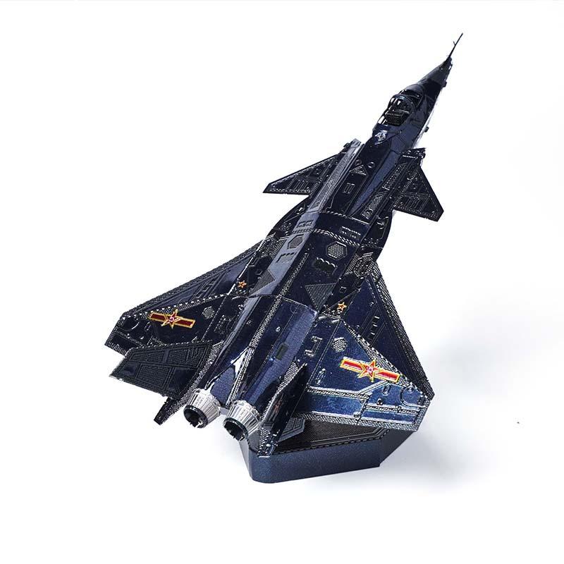 Красочный 3D-металлический пазл истребителя J-20, ручная работа, миниатюрная сборная модель самолета, игрушка-пазл, разработанная для творческого подарка взрослому