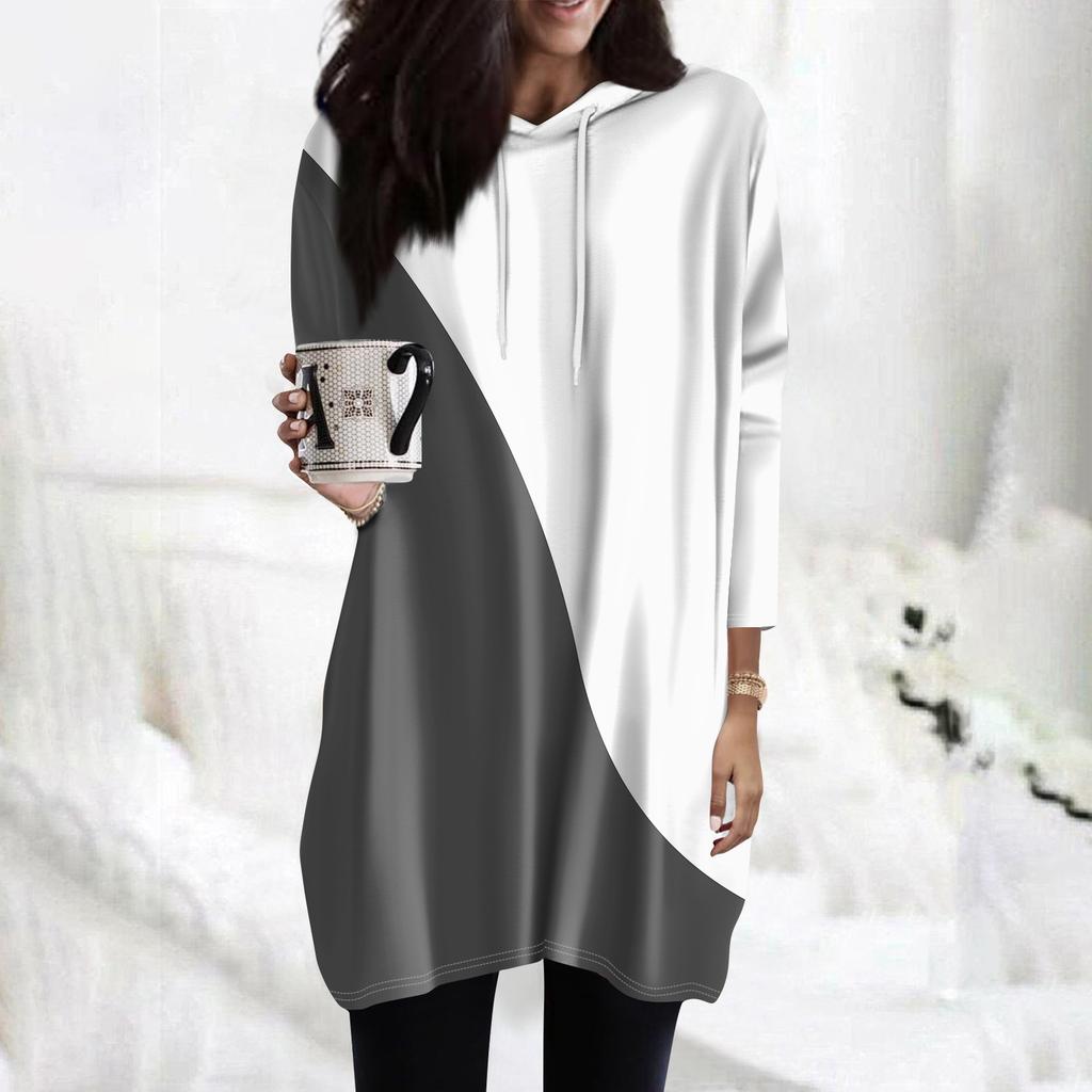 Женские толстовки, повседневные рубашки с рукавами 3/4, модные туники с принтом, топы с карманами