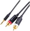 Amazon Basics RCA Adapter Audio Cable for Amplifiers 2 with Plugs for Active (3.5Aux - RCA) Gold-Plated Speakers, Black, 1.2m
