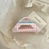 Korean Style Acrylic Bow Hair Claw Triangle Geometry Shark Clip Lattice Hair Crab Clip  Women